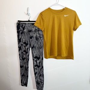 Women’s Nike T-Shirt & Leggings Bundle Set - Size Medium
